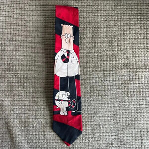 Dilbert Dogbert Silk Neck  Red With Black Stripes Comics